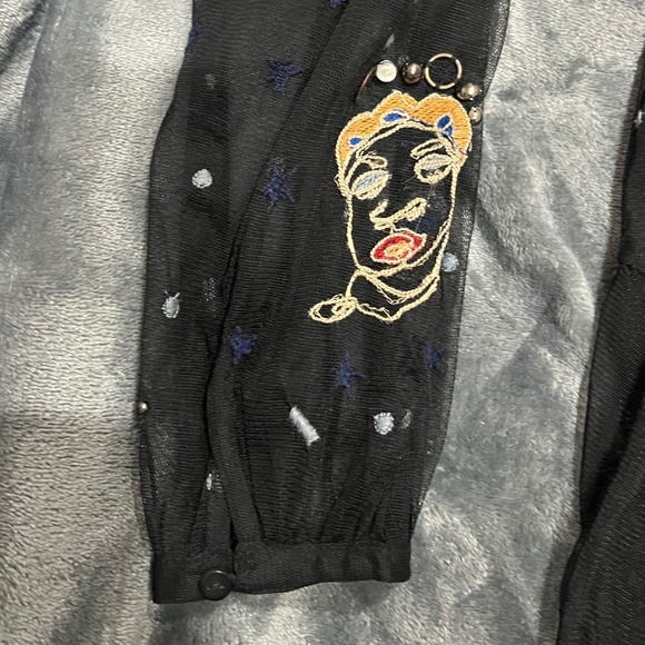 Zara tule embroidered midi dress - Picture 3 of 4